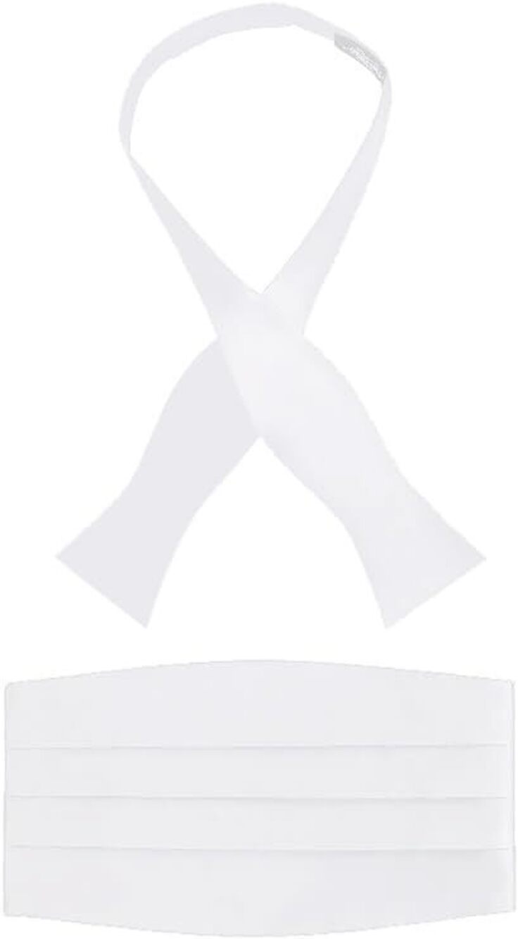 7070 100% Silk Self-Tie Bow Tie and Cummerbund Set for Tuxedo Wedding